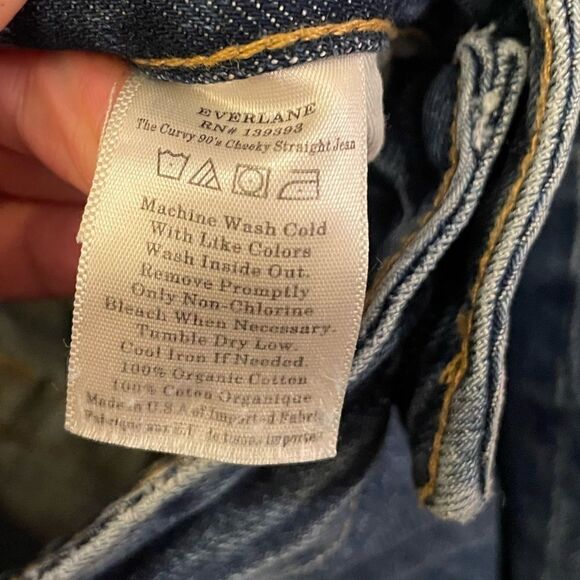 Everlane NWT Women’s Curvy High Rise Button Fly 90’s Cheeky Straight Jeans Sz 30 - Picture 10 of 13